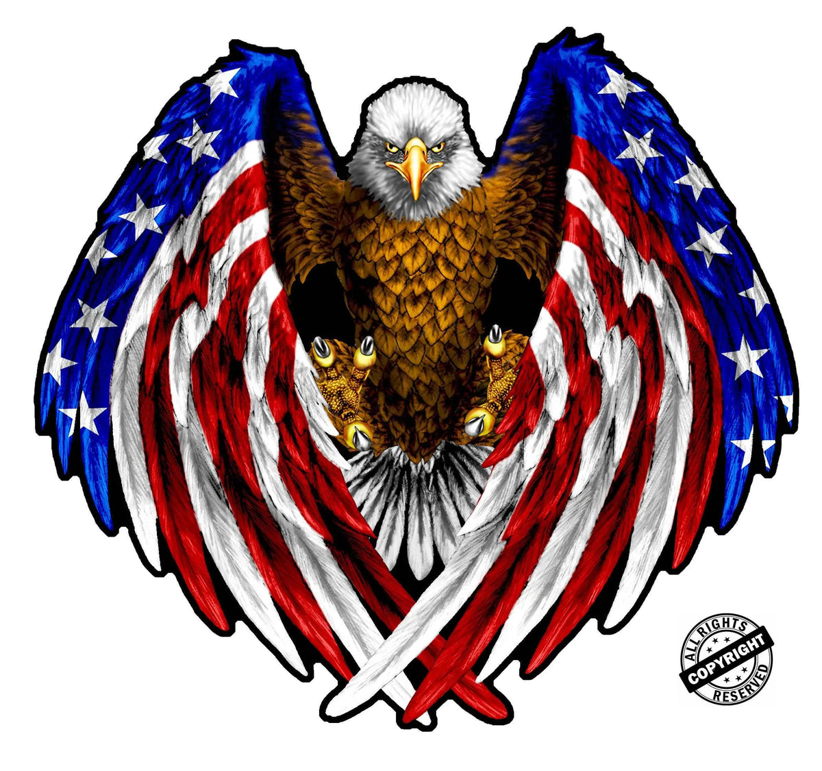 Bald Eagle American Flag Eagle Wings Decal Nostalgia Decals Patriotic