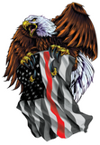 Patriotic eagle thin red line flag decal
