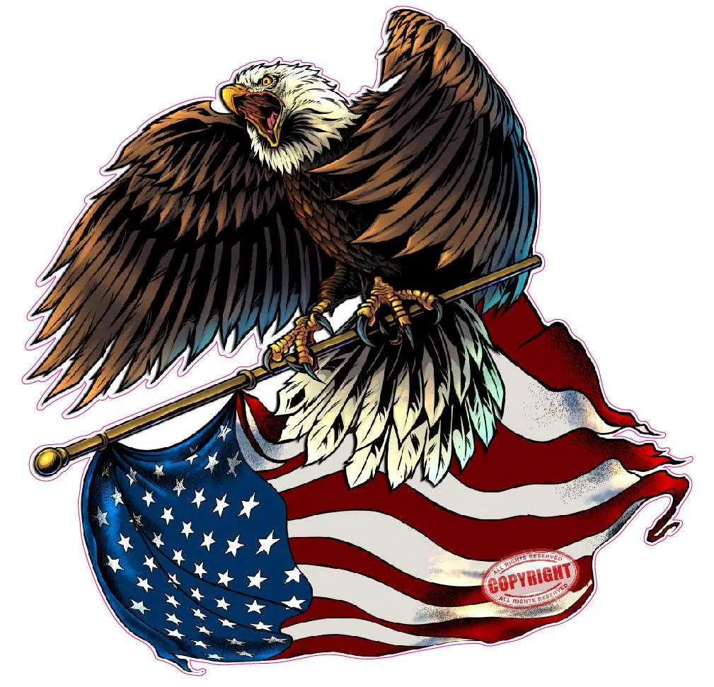 Eagle Flag Pole Decal Sticker | Vinyl Art for Your Vehicle