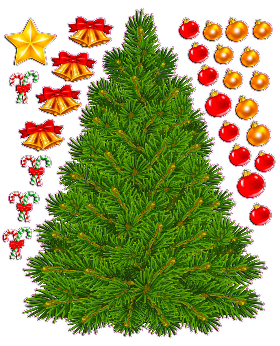 Holiday Build a Christmas Tree Wall Decor Decal Nostalgia Decals Wall