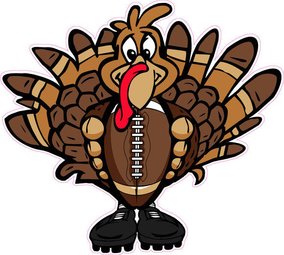 Thanksgiving Turkey and football Wall or Window Decor Decal