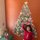 Christmas Tree Wall Decor Decal with Built-In Lights - Holiday Season Home Decoration - Nostalgia Decals Online