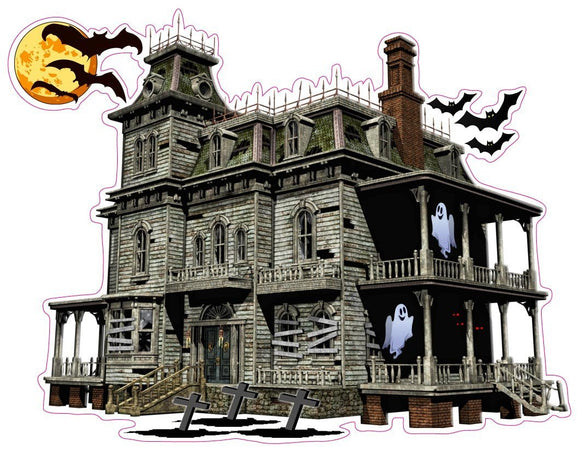 Haunted House with Bats and Ghost Wall Decor Decal - Wall Decor - 12