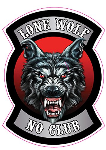 Lone Wolf No Club 1 Decal - | Nostalgia Decals Online retro car decals, old school vinyl stickers for cars, racing graphics for cars, car decals for girls