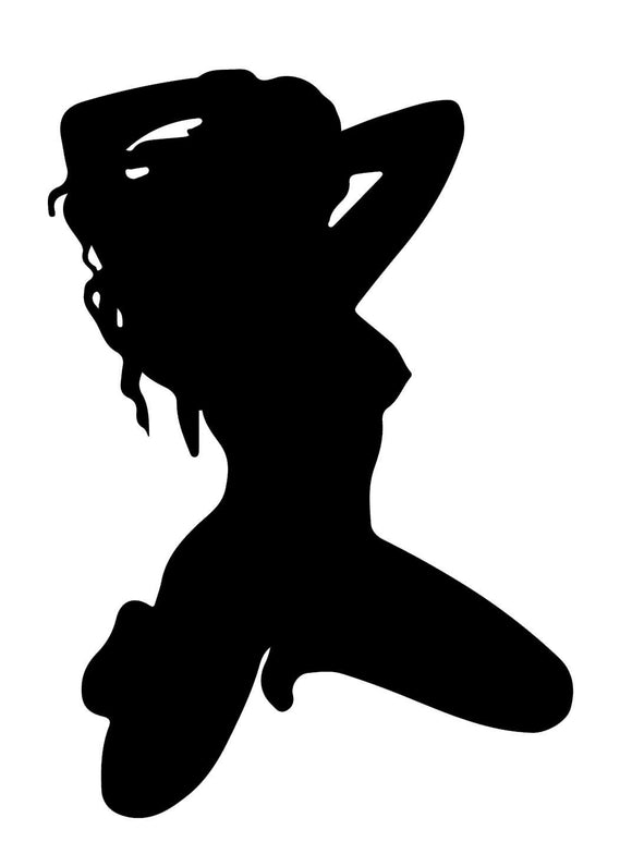 Sexy Woman Black Silhouette Decal - | Nostalgia Decals Online trucker window decals, vinyl graphics for semi trucks, vinyl tractor stickers