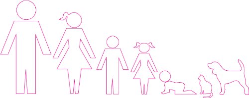 Stick Family Mom Dad Son Daughter Baby Dog and Cat Decal - | Nostalgia Decals Online cute stick figure family stickers, car window stick family, stick figure family decals