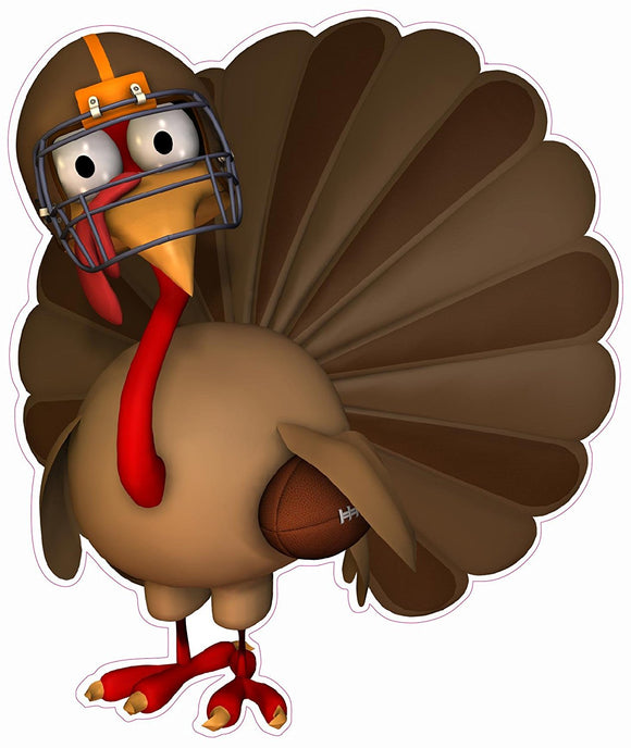 Thanksgiving and Football Wall or Window Decor Decal - 12