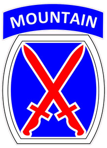 U.S. Army 10th Mountain Division Decal - | Nostalgia Decals Online military window stickers for cars and trucks, army vinyl decals for cars, marine corps vinyl stickers, die cut vinyl navy decals