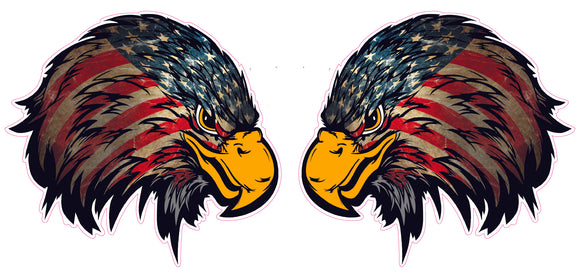 Weathered American Flag Eagle Head Version 2 Pair 4