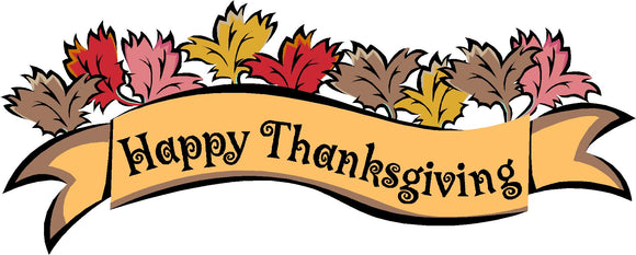 Happy Thanksgiving Sign Version 2 Wall or Window Decor Decal - 12