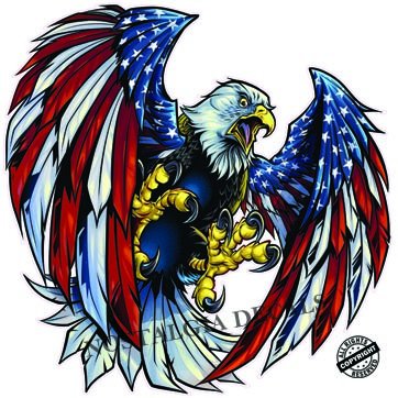 Screaming American eagle magnet decal
