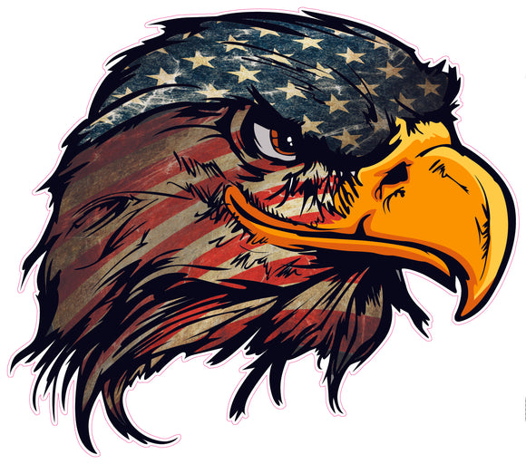 American eagle vinyl decals for car windows, american flag window stickers, american flag vinyl decals, USA die cut vinyl decal stickers