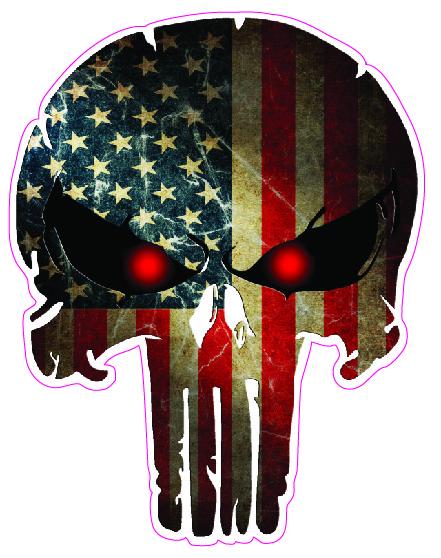 Nostalgia Decals - punisher vinyl car decals, skull stickers for car windows, punisher vinyl car window stickers