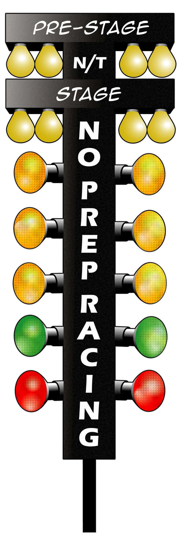 Drag Racing Tree With Labels NO Prep Racing Drag Tree Decal | Nostalgia Decals Retro Vinyl Stickers ...