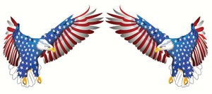 Flying American Flag Eagle Right and Left Decal