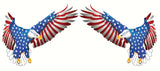Flying American Flag Eagle Right and Left Decal