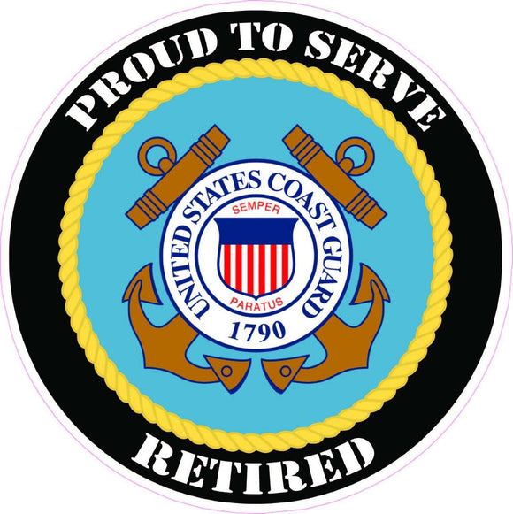 Coast Guard Retired Decal - | Nostalgia Decals Online military window stickers for cars and trucks, army vinyl decals for cars, marine corps vinyl stickers, die cut vinyl navy decals