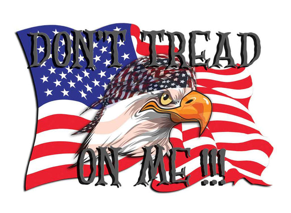 Don't tread on me American flag eagle decal