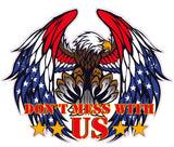 Eagle American flag don't mess with US Decal