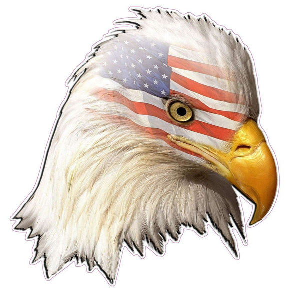 Eagle Head American Flag Decal- | Nostalgia Decals Online decal stickers for your car, patriotic vinyl graphics, american flag window stickers, eagle decals