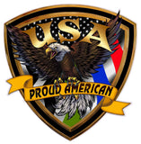 American flag eagle first responders crest green blue red decal
