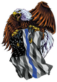 Patriotic eagle thin blue line flag decal