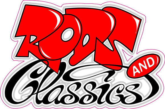 Rods and Classics Decal - | Nostalgia Decals Online retro car decals, old school vinyl stickers for cars, racing graphics for cars, car decals for girls