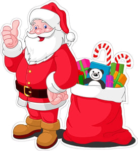 Santa Claus Version 2 Window and Wall Decor Decal - 12"x10" | Nostalgia Decals Online vinyl sticker wall decor, wall decoration vinyl decals, vinyl holiday wall stickers, vinyl window stickers for the holidays
