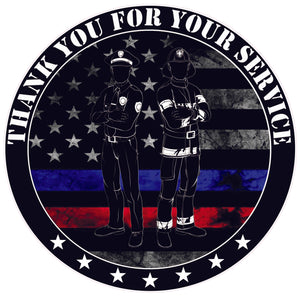 Law and First Responders Thank You for Your Service Decal