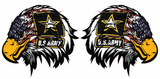 Army American Flag Eagle Head Pair Decal  | Nostalgia Decals Online military window stickers for cars and trucks, army vinyl decals for cars, army vinyl stickers, die cut vinyl ARMY decals