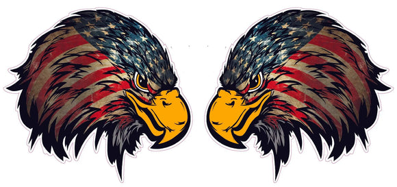 Weathered American Flag Eagle Head Version 2 Pair 4