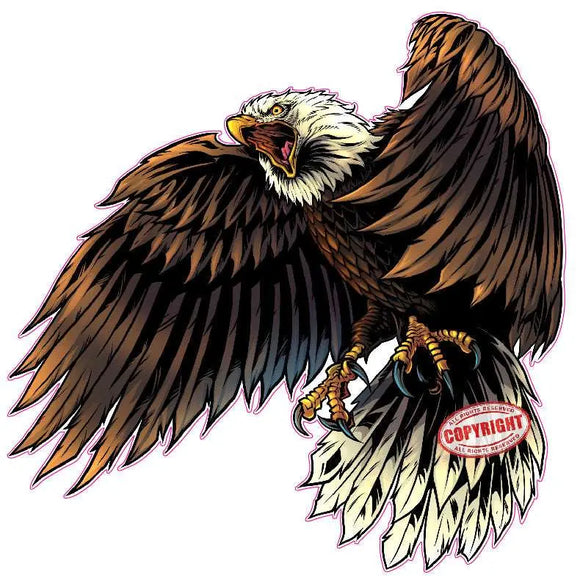 Screaming Bald Eagle Decal