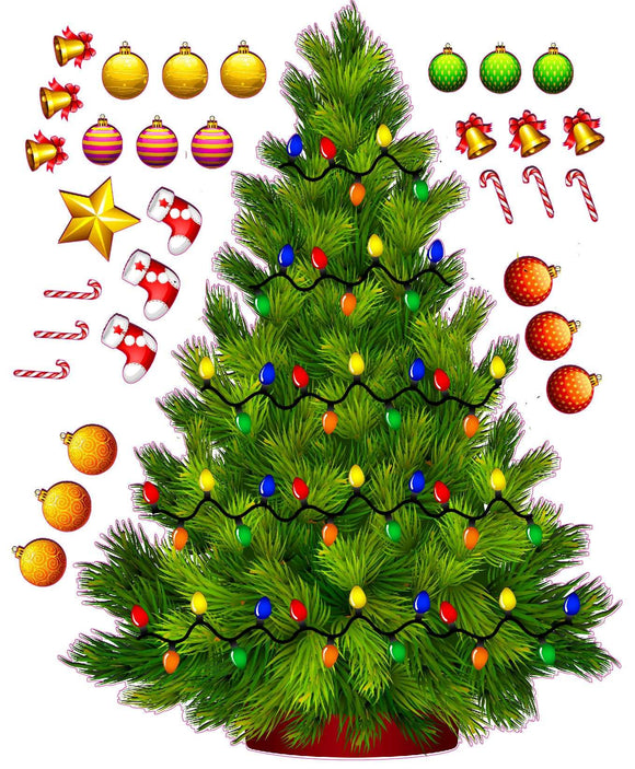 Holiday Build a Christmas Tree Wall Decor Decal | Nostalgia Decals Wall ...
