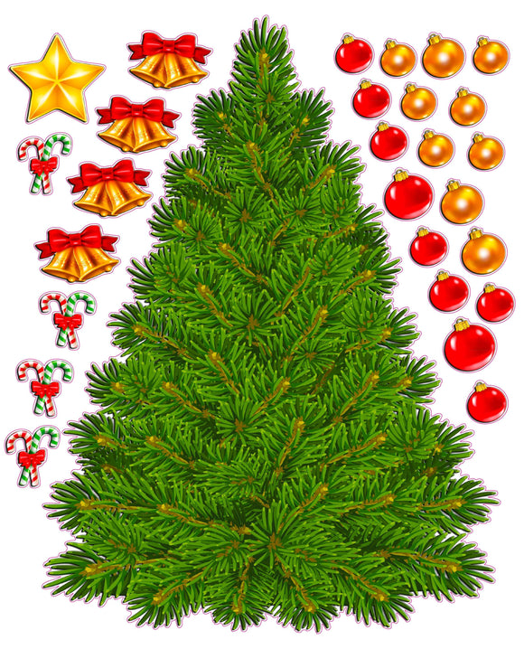 Holiday Build a Christmas Tree Wall Decor Decal | Nostalgia Decals Wall ...