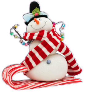 Christmas and Holiday Candy Cane Snowman Window and Wall  Decor Decal