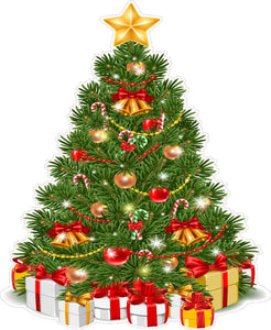Christmas Tree with Presents v2 Window and Wall Decor Decal
