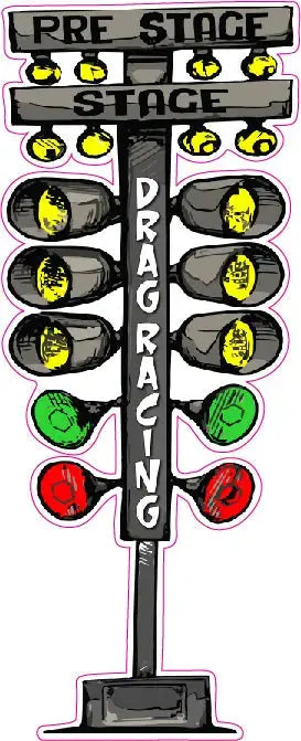 Drag Racing Cartoon Christmas Tree Decal | Nostalgia Decals Retro Vinyl ...