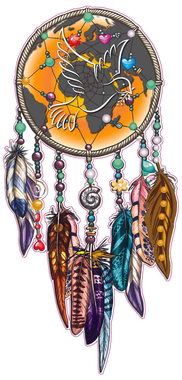 Dream Catcher Peace on Earth decal