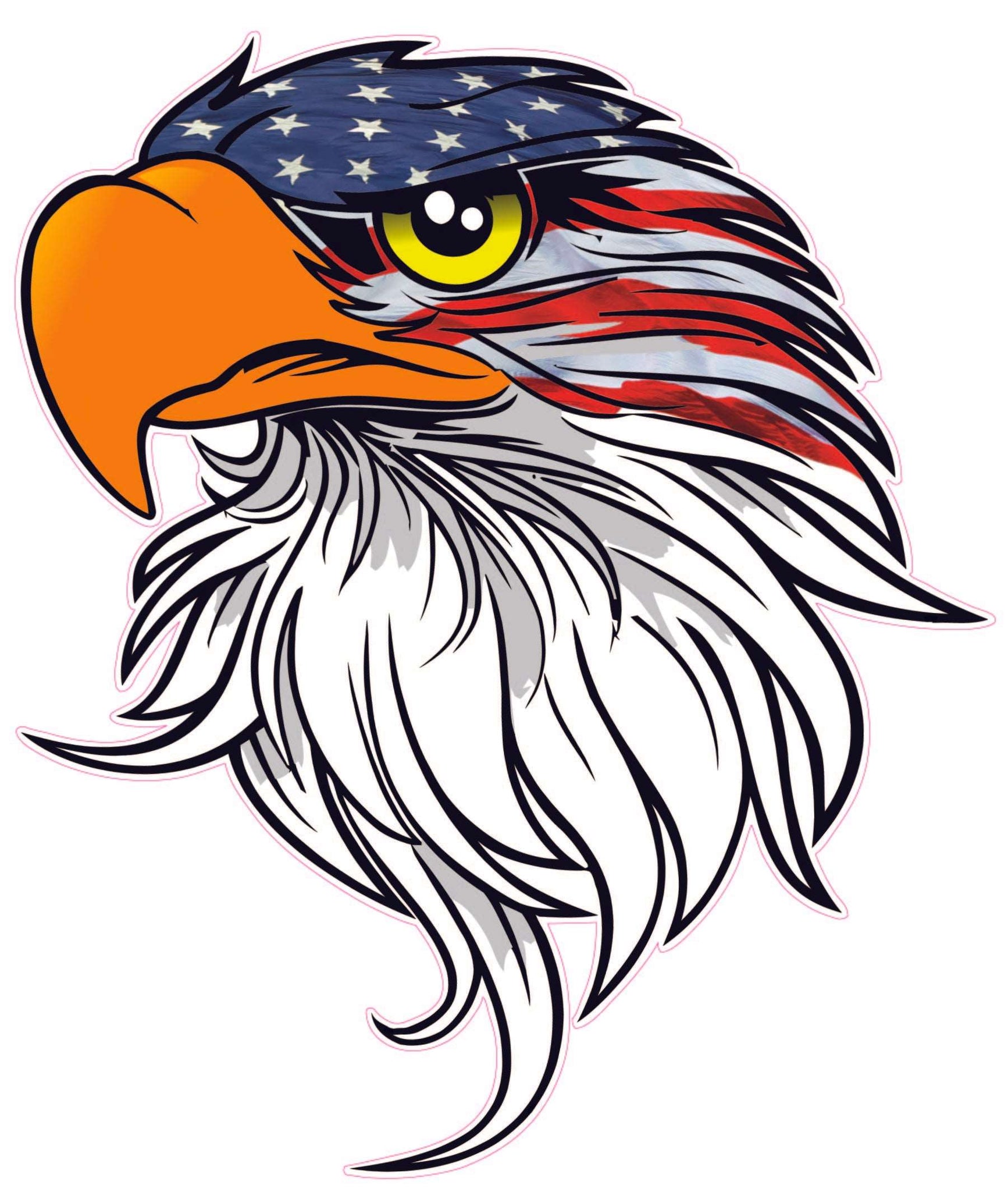 Eagle head American flag v4 Decal  Nostalgia Decals Die Cut Vinyl Stickers  – Nostalgia Decals Online