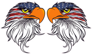 Eagle head American flag v4 Decal pairs