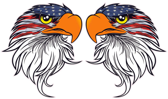 Eagle head American flag v4 Decal pairs