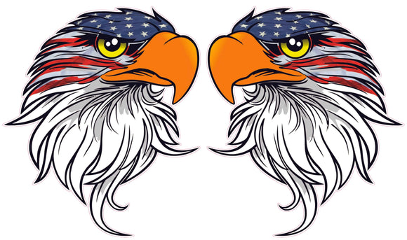 Eagle head American flag v4 Decal pairs