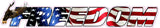 Freedom American Flag eagle lettering Decal