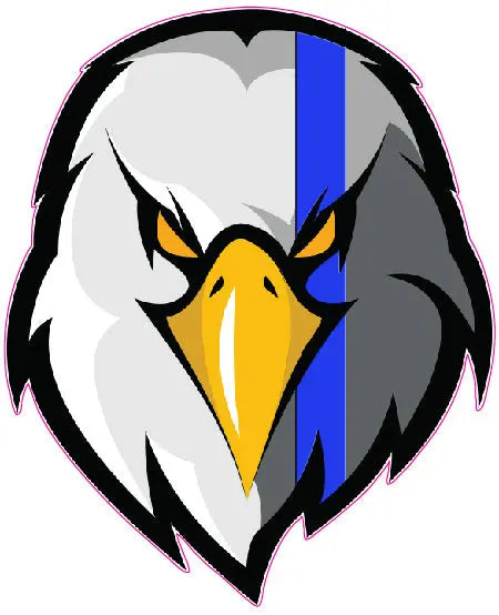 Eagle head Thin Blue Line law enforcement decal