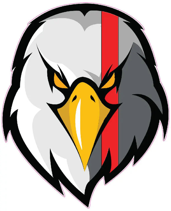 eagle head thn red line decal