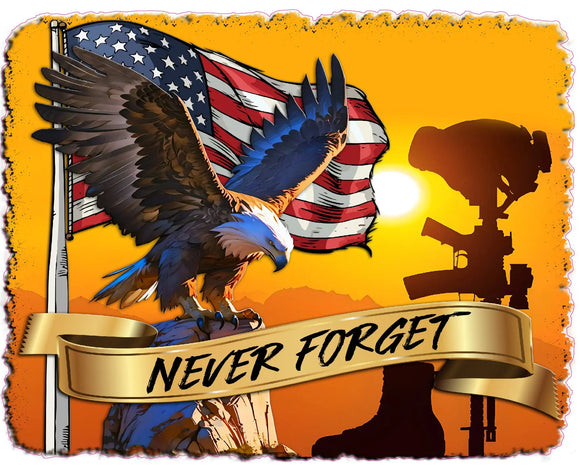 American Eagle Purple Heart Decal – 'Home Of The Free Because Of The Brave' – 12 Inch