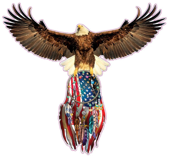 Eagle Dream Catcher American Flag decal