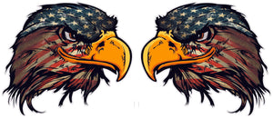 American Flag Eagle Head v3 Pairs Decal