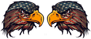 American Flag Eagle Head v3 Pairs Decal