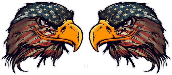 American Flag Eagle Head v3 Pairs Decal